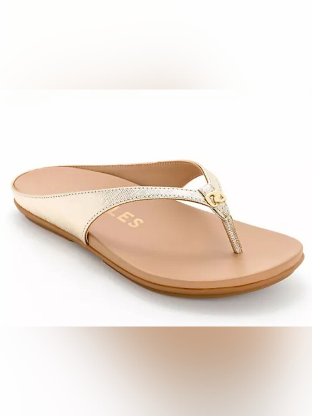 NWT Aerosoles Thong Sandals Fisher Gold Metallic Size 9